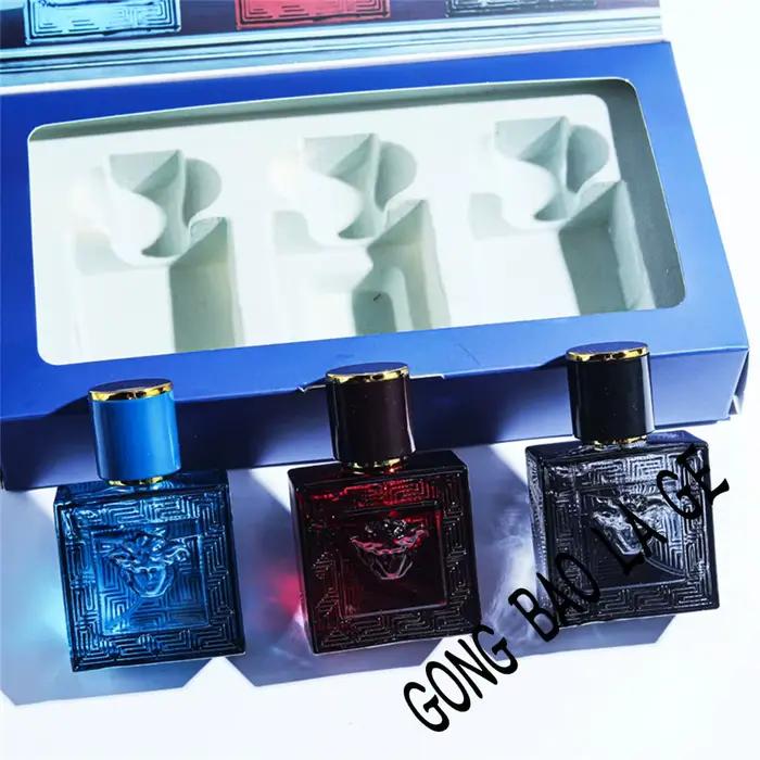 Marque 90ml hommes parfum coffret cadeau 3 pièces ensemble charmant homme Colognes