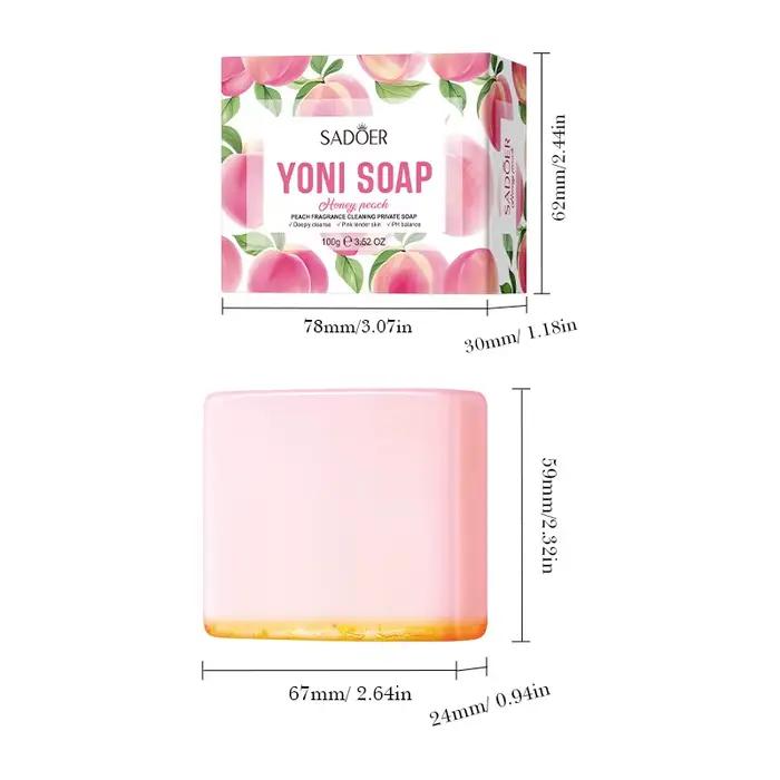 Le savon intime pêche comprend un filet moussant - Nettoyage et fraîcheur doux, formule ph-équilibrée pour peaux sensibles, nourrissant et doux