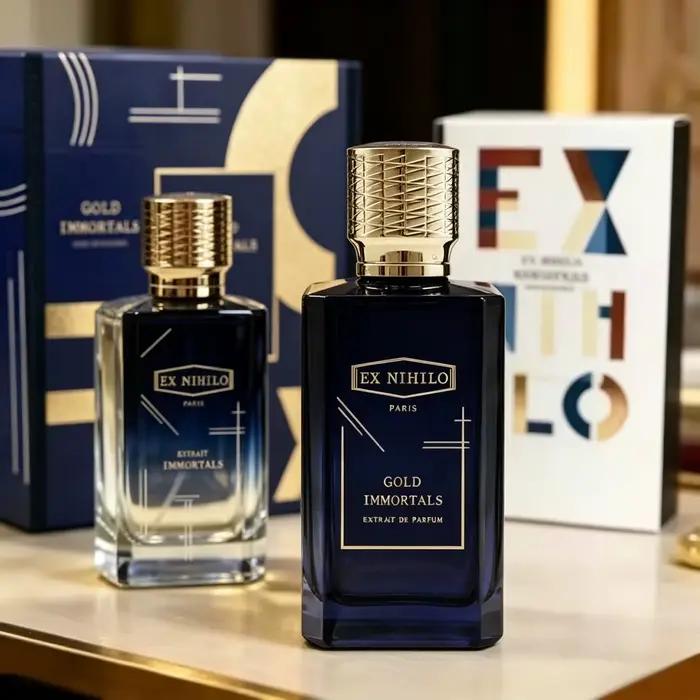 Ex Nihilo propose un parfum boisé pour homme, Blue Talisman, et un parfum pour femme, Fleur Narcotique