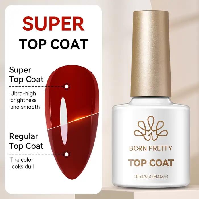 BORN PRETTY 10ml Top Coat Goutte d'Eau pour Manucure DIY Effet Goutte d'Eau Sans Essuyage Auto-Lissant Gel UV LED Fonctionnel 1/2PCS
