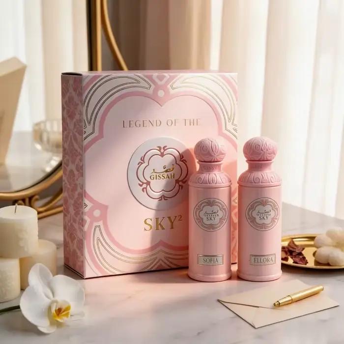 Ensemble de parfums Gissah Akoya pour femmes 90ML X 2 Parfum floral longue durée Flacon élégant Idéal pour un usage quotidien et pour offrir en cadeau