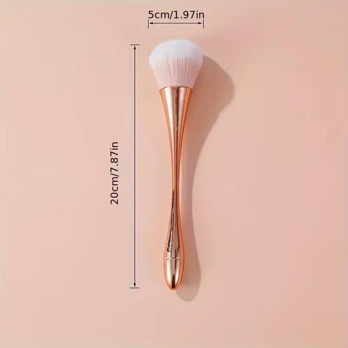 Pinceau de maquillage en éventail doré Rose
