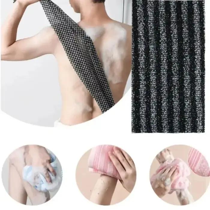 Serviette de Bain Exfoliante Japonaise Double Fonction, Nettoyant Dorsal Moussant Antibactérien, Exfoliant Peaux Mortes, Chiffon de Gommage Réparateur Corporel