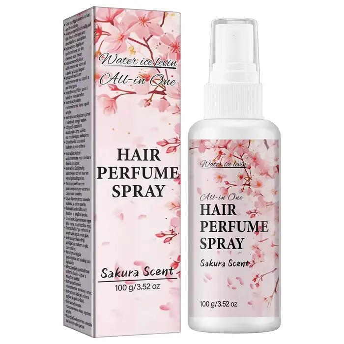 Spray Parfumé pour Cheveux Water Ice Levin Sakura Scent 100g, Collagène, Venin d'Abeille, Anti-Friso