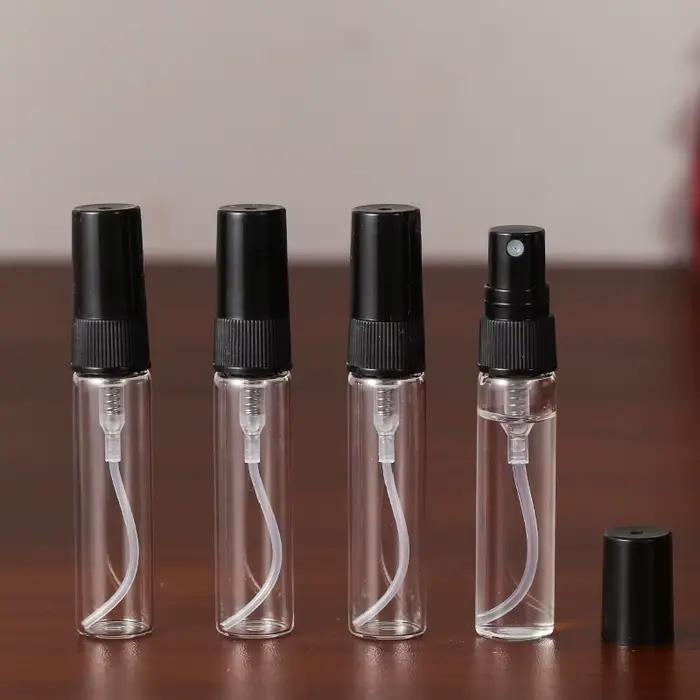 50/100 pièces 2ML 3ML 5ML 10ML noir Portable bouteille de parfum en verre vide