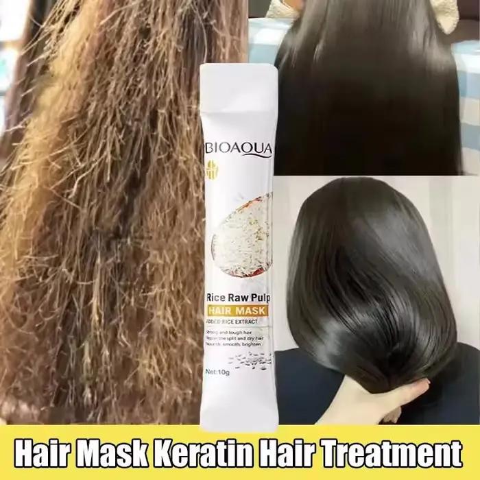 Masque capillaire magique à la kératine au riz, réparation en 5 secondes des poils crépus endommagés, doux, lisse, brillant, hydratant, nourrissant, soin des racines des cheveux