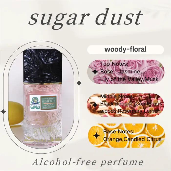 Parfum pour femme élégant sans alcool 50 ml, senteur florale intense, longue tenue, idéal pour les r