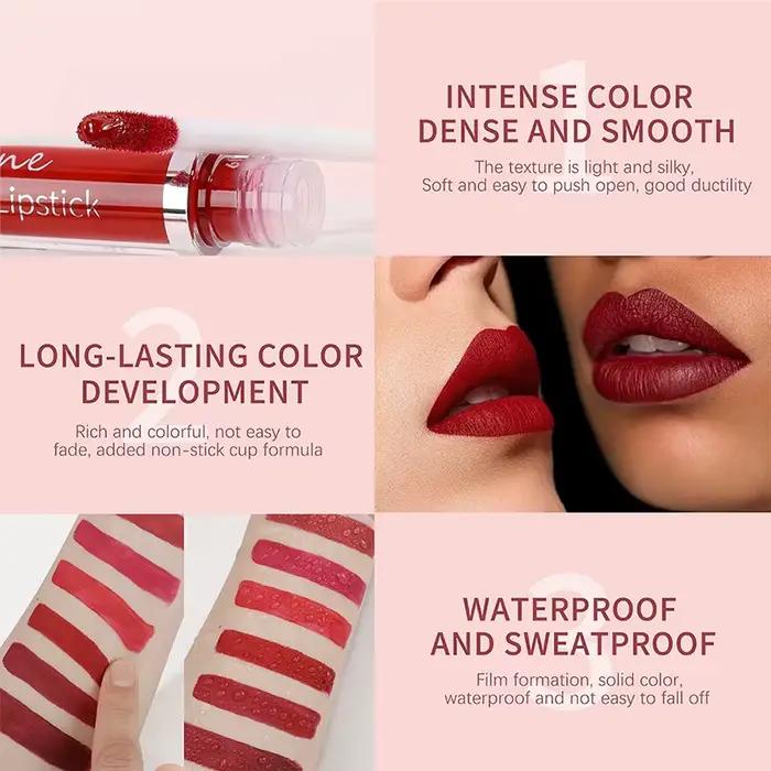 1 pièce Rouge à lèvres liquide mat velours hautement pigmenté