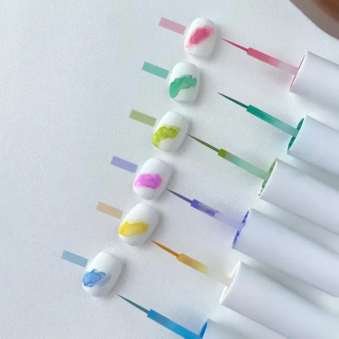 Vernis à ongles Gel liquide fleurissant, couleur à l'eau, encre de marbre, naturel sec, facile à app