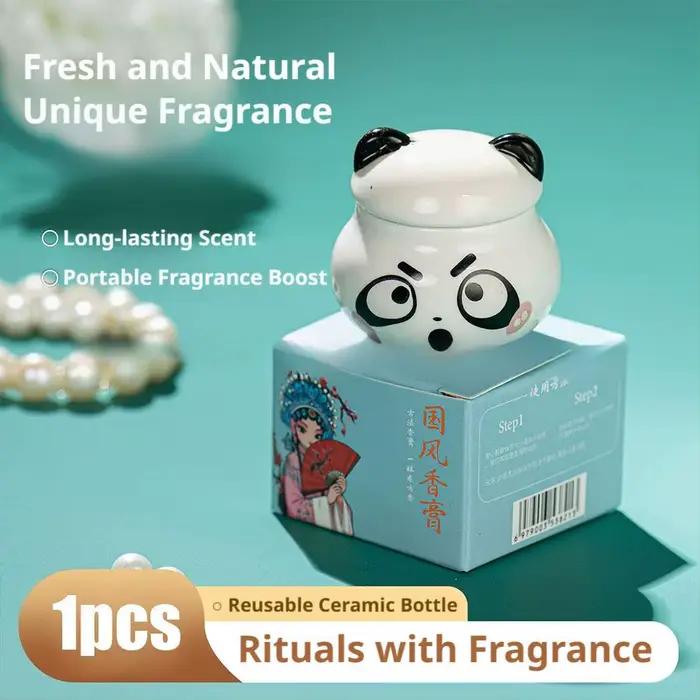 Baume de parfum solide en céramique Panda, parfum floral, stick de parfum, déodorants, arôme corporel, parfums longue durée, onguent
