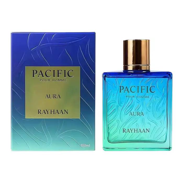 Parfum Masculin Rayhaan Pacific Aura 100ml, Spray Aromatique Aquatique Original, Parfum Frais Océani