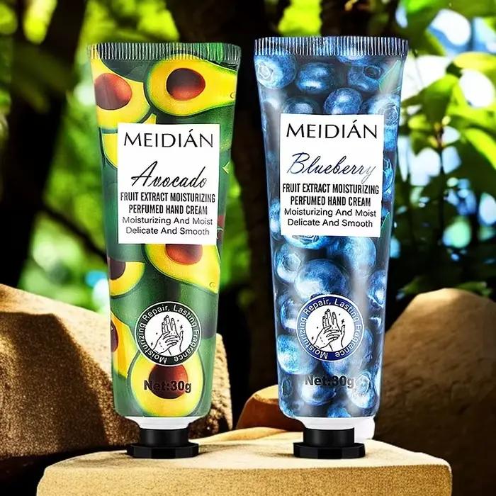 Coffret de cinq crèmes pour les mains parfumées aux fruits, hydratantes et à parfum longue durée. Crème masque pour les mains