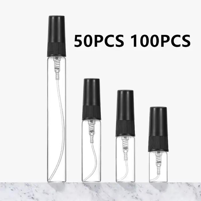 50/100 pièces 2ML 3ML 5ML 10ML noir Portable bouteille de parfum en verre vide