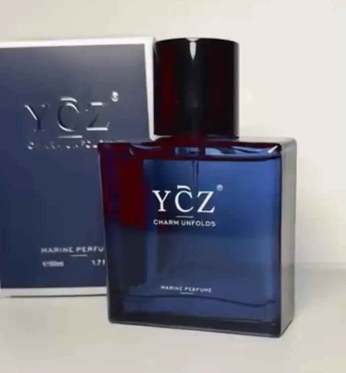 Eau de Toilette YCZ 50ml pour Homme – Parfum Boisé Naturel Longue Durée Blue Gentleman – Spray Corporel pour Hommes Arabes Mûrs en Amoureux