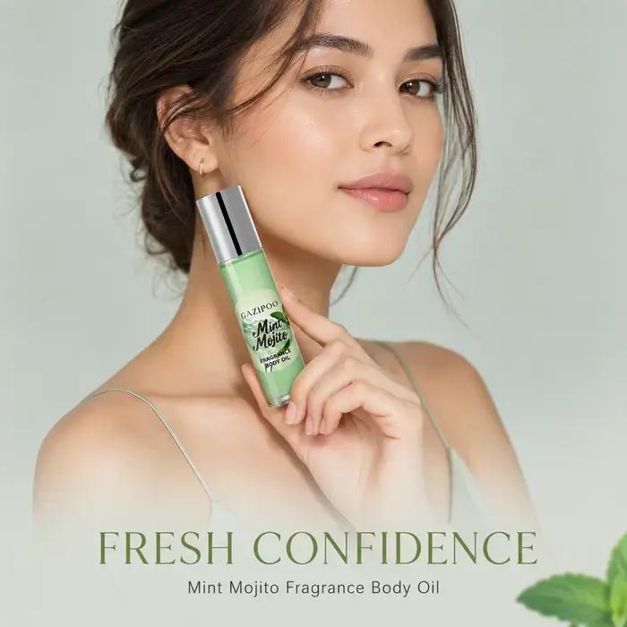 Huile Corporelle Parfumée Menthe Mojito 10ml - Huile Parfumée Fraîche et Subtile, Eau de Toilette Originale pour Voyage ou Rendez-vous, Utilisation en Salle de Bain