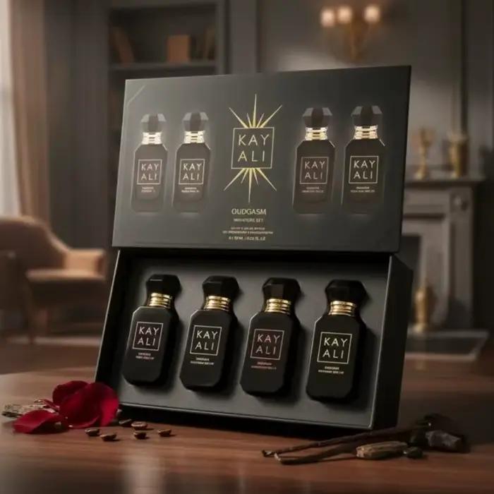 Ensemble de parfums unisexes KAYALI 4*10ml Longue durée Frais Doux Élégant Floral Fruité Musc Parfum naturel Deux senteurs Vanille Royale