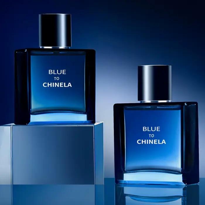 Parfum Phéromone Longue Durée Boisé Frais pour Homme, Cologne Bleue 50ml pour Étudiants, Le Choix du Charme Masculin