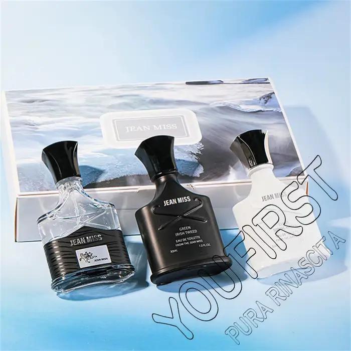 Parfum naturel frais 90ml pour hommes, coffret cadeau, ensemble de 3 pièces, parfum de Cologne durab