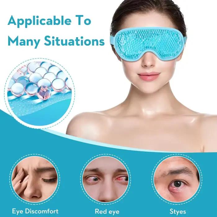 Masques pour les yeux et le visage, masque facial froid, compresse chaude et froide pour les cernes et les poches, masques rafraîchissants pour le visage pour femmes et hommes, outils de soin de la pe