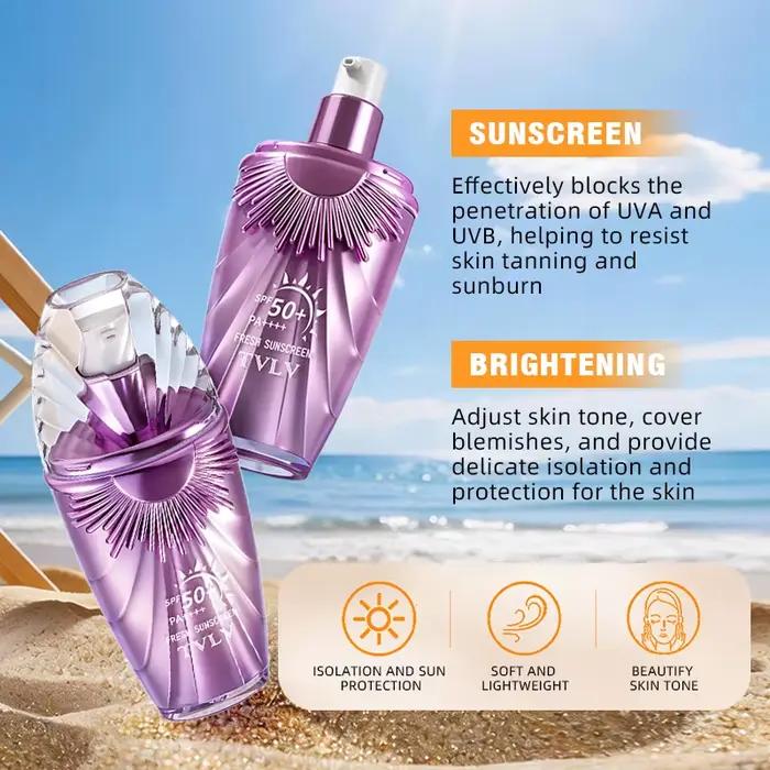 Crème solaire isolante TVLV SPF 50+, haute protection, rafraîchissante et non grasse, adaptée au visage et au corps