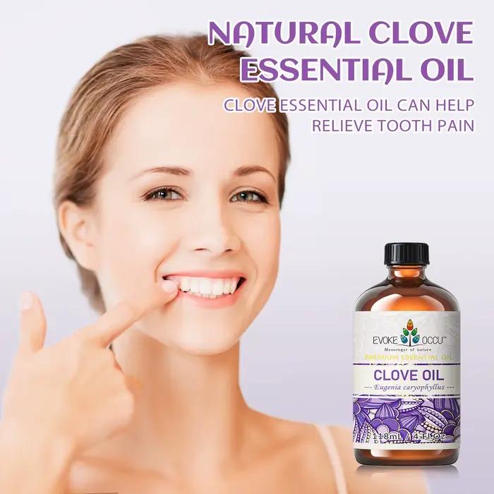 EVOKE OCCU huile essentielle de clou de girofle 118ML soins dentaires aromathérapie nettoyage Spray camomille gingembre mandarine Vetiver thym offre spéciale