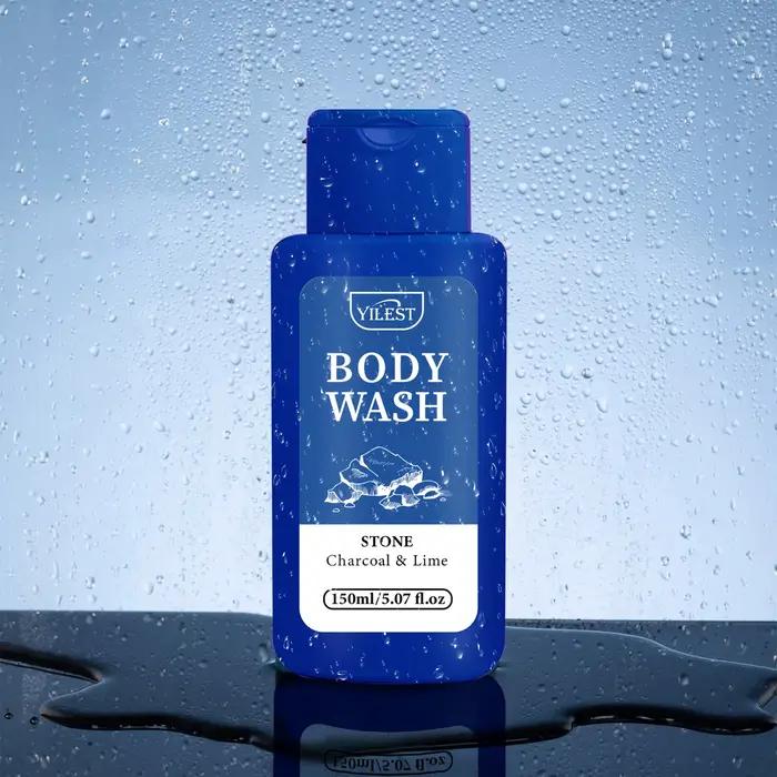 YILEST Lavage corporel au charbon de bois et au citron Nettoyage en profondeur, hydratant, parfum léger, doux pour tous les types de peau - 200 ml/6,76 fl.oz