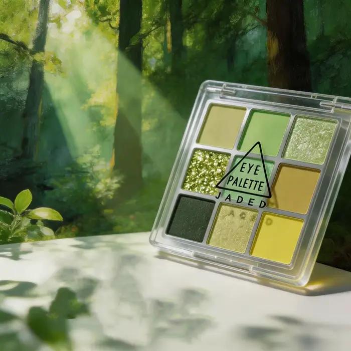 Palette de fards à paupières vert menthe 9 couleurs
