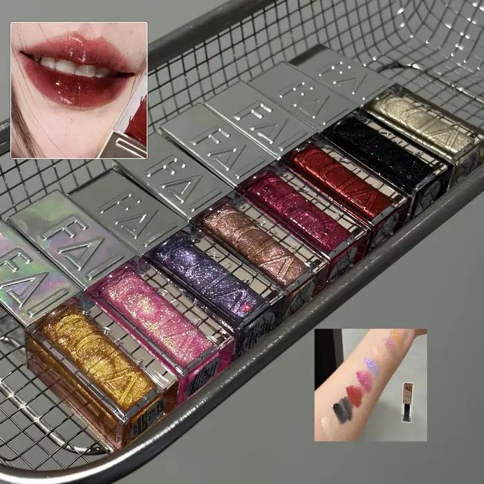Gloss à lèvres scintillant pour femmes, hydratant, non collant, effet repulpant, brillant nacré, gloss hydratant pour des lèvres brillantes, rouge à lèvres qui rehausse la couleur
