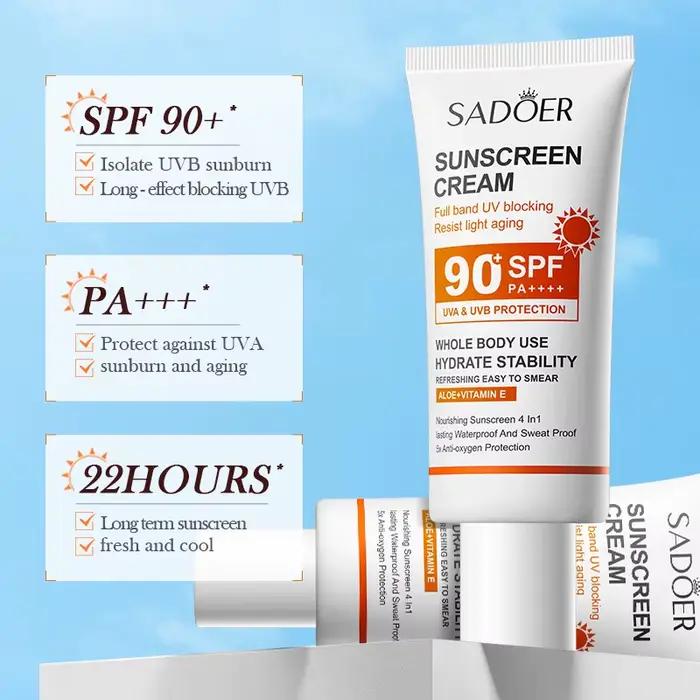 Crème solaire visage et corps Sadoerspf90+